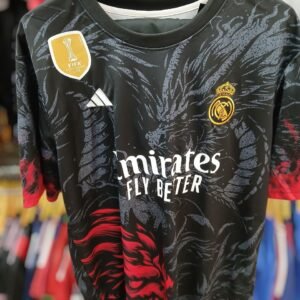 real madrid black red dragon edition jersey kit 2024/25 season